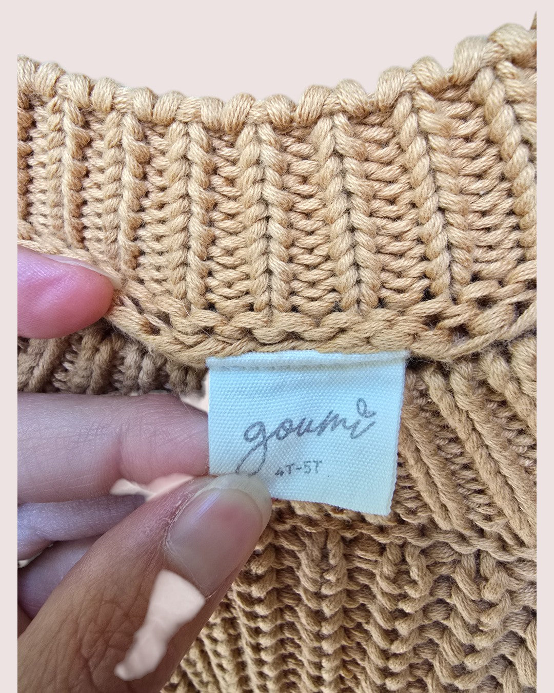 Goumi kids organic cotton knit sweater 4-5t but fit super oversized