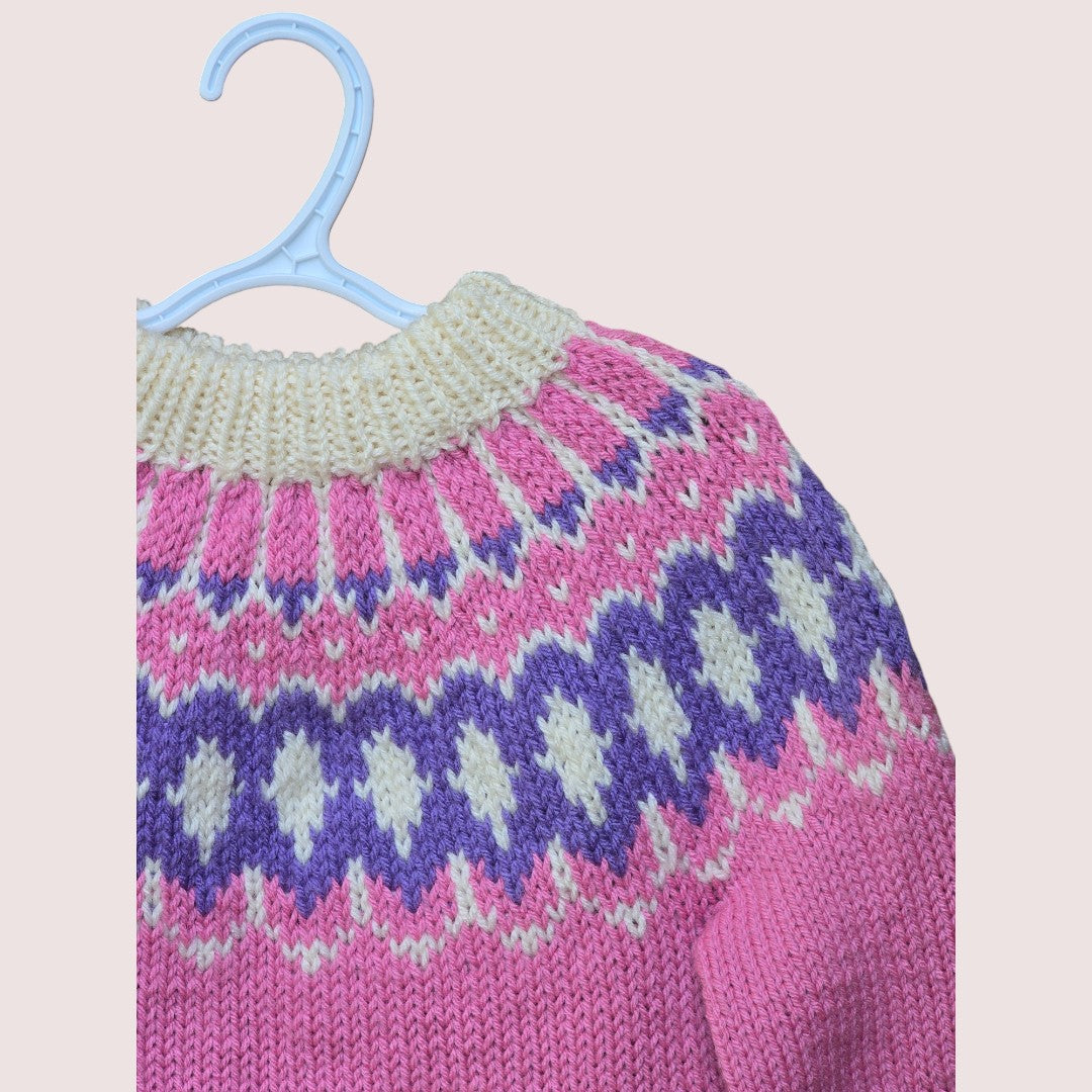 Handknit fair isle sweater 3T