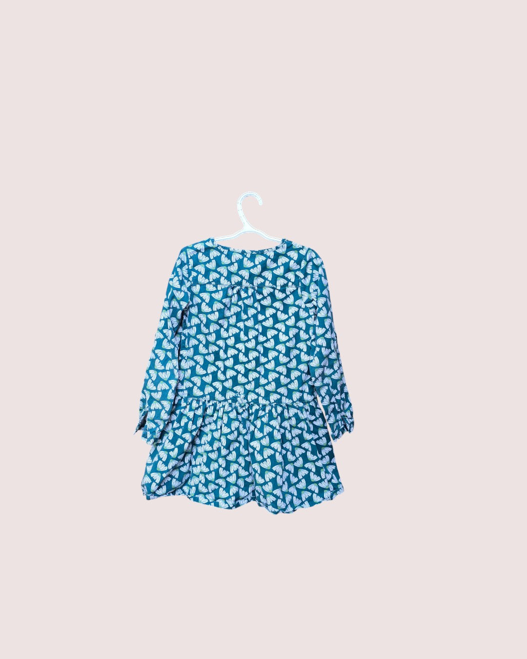 Okaida dress with drop waist and roll cuff sleeve details Size 8y