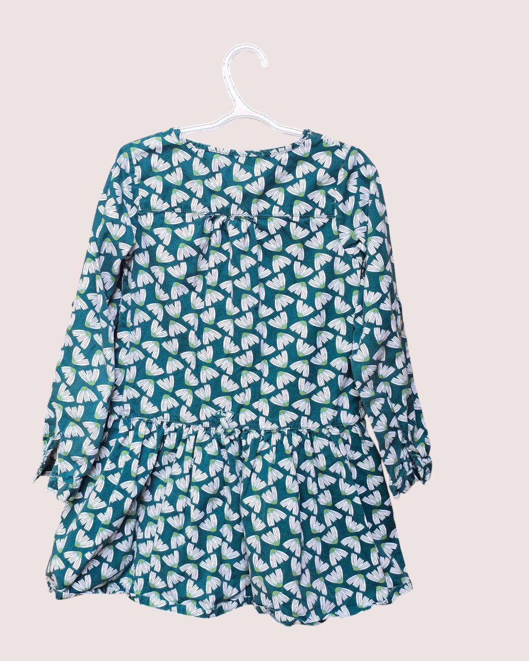 Okaida dress with drop waist and roll cuff sleeve details Size 8y
