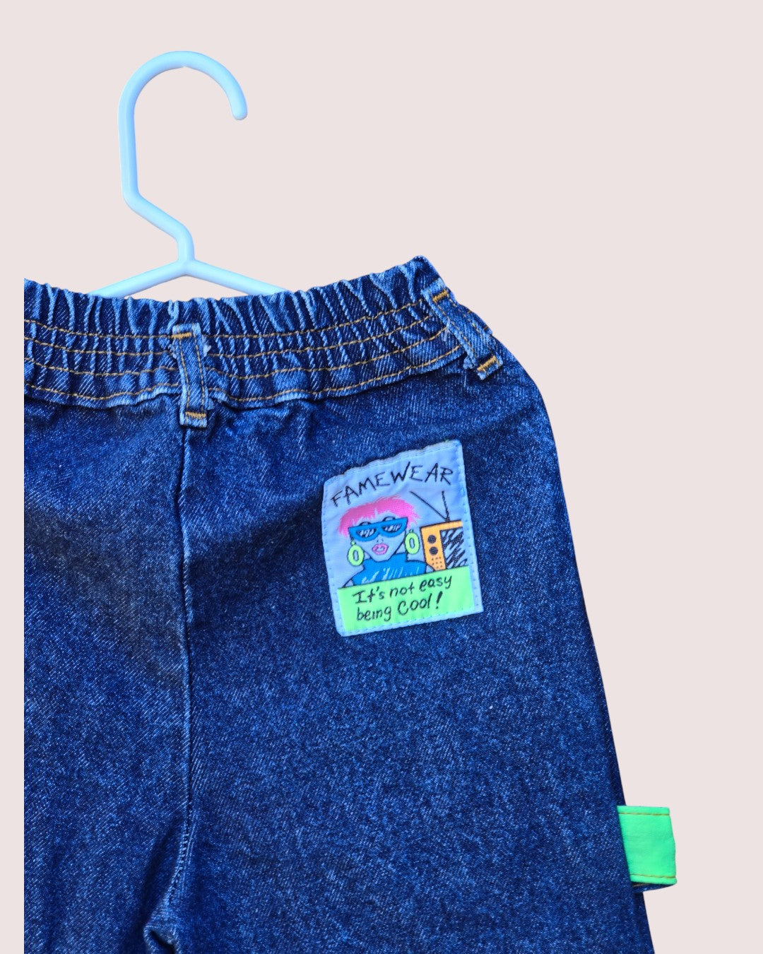 Vintage Fame Wear neon accent jeans Tagged 6
