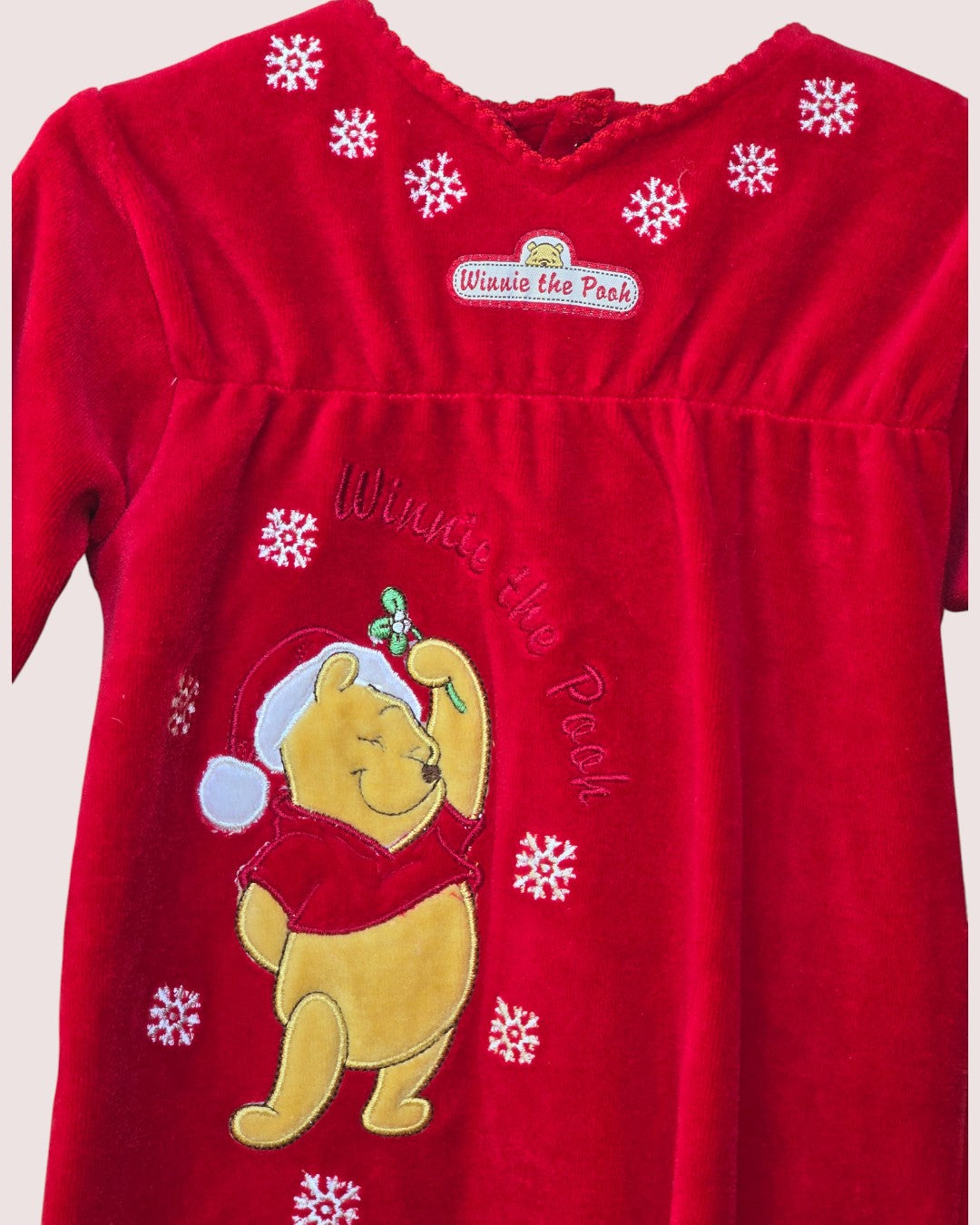 NWT Disney Pooh velour sleeper/romper Tagged 6-12m