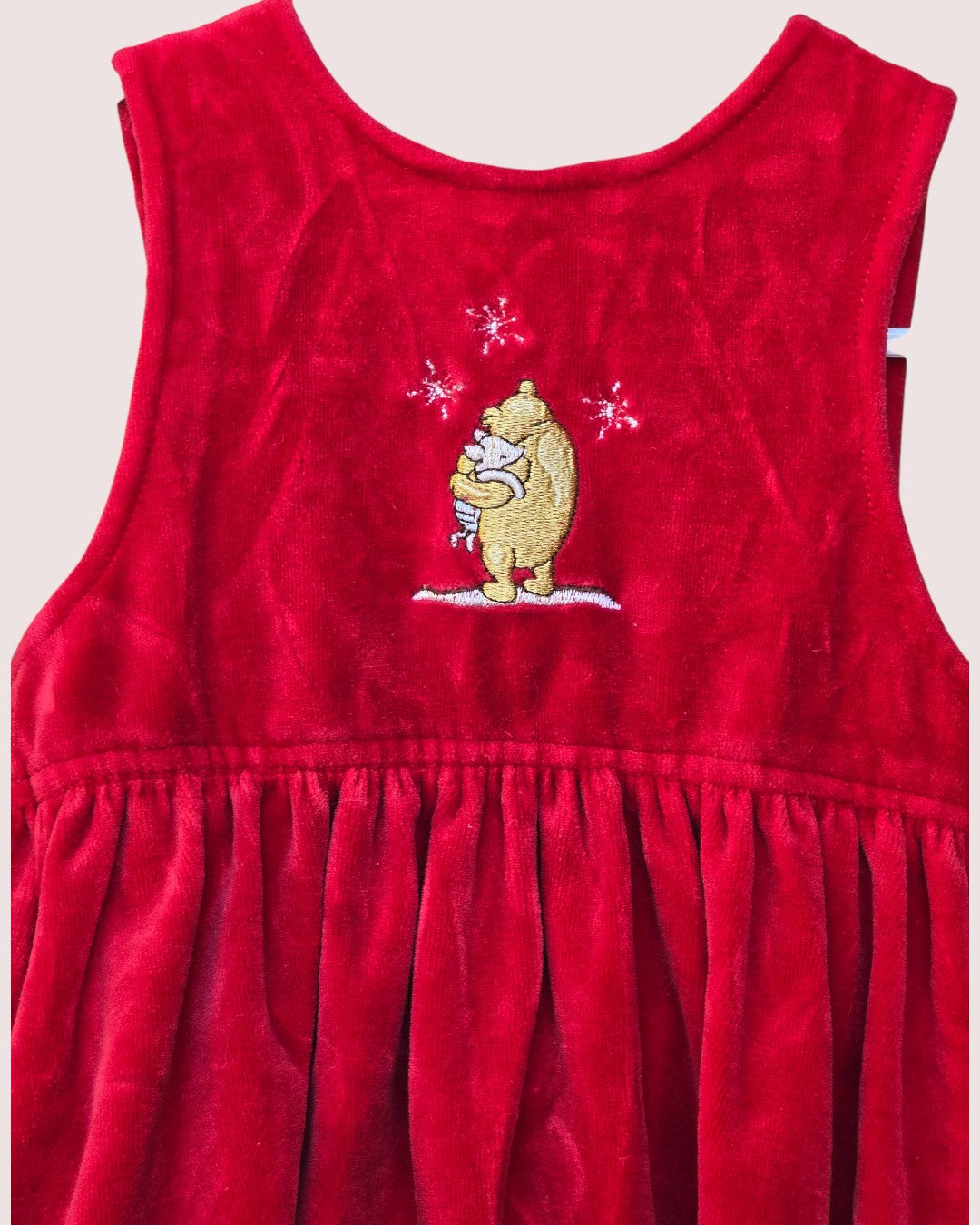 Vintage Pooh and Piglet velour holiday dress 18-24M