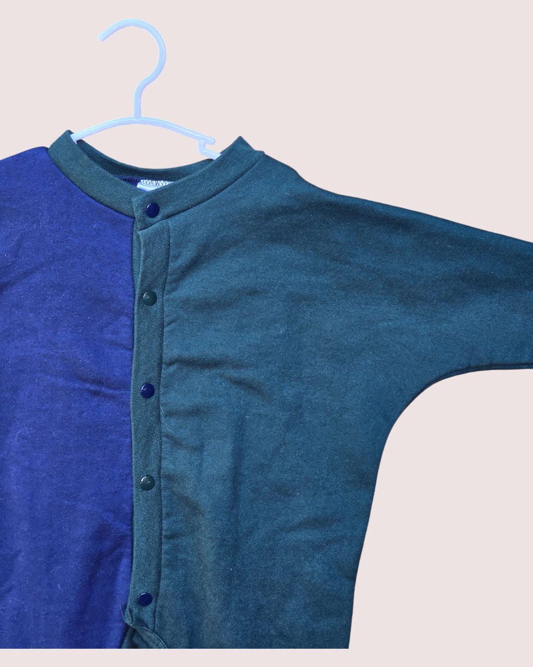 Vintage colourblock sleeper/romper 12-18m