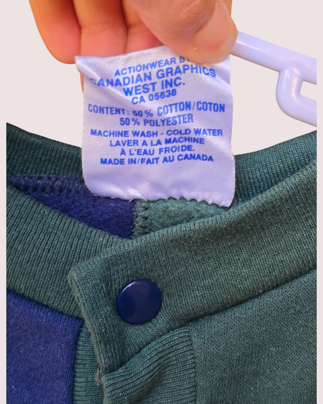 Vintage colourblock sleeper/romper 12-18m