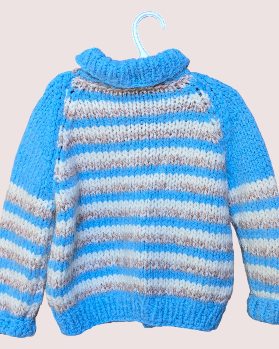 Handknit zip cardigan 4-6T