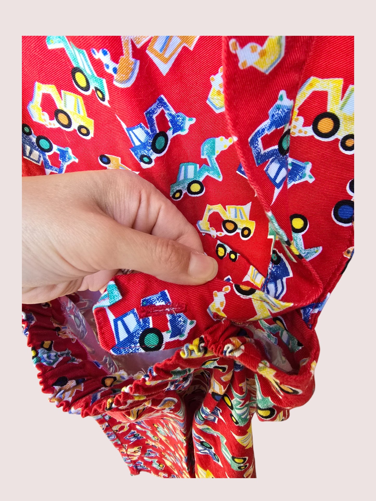 Handmade construction vehicles overalls/suspender pants Fit approx 5-7Y