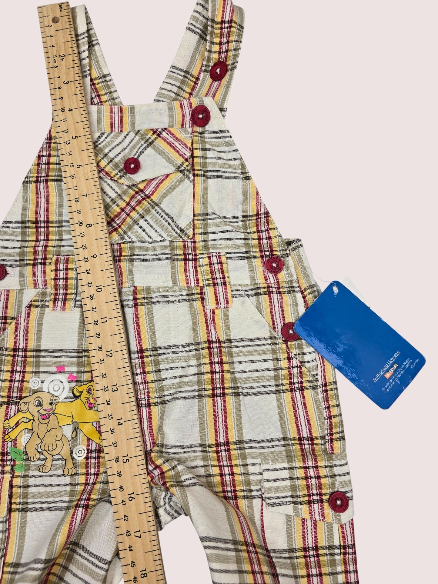 Lion King shortalls Tagged L, approx 12-18m