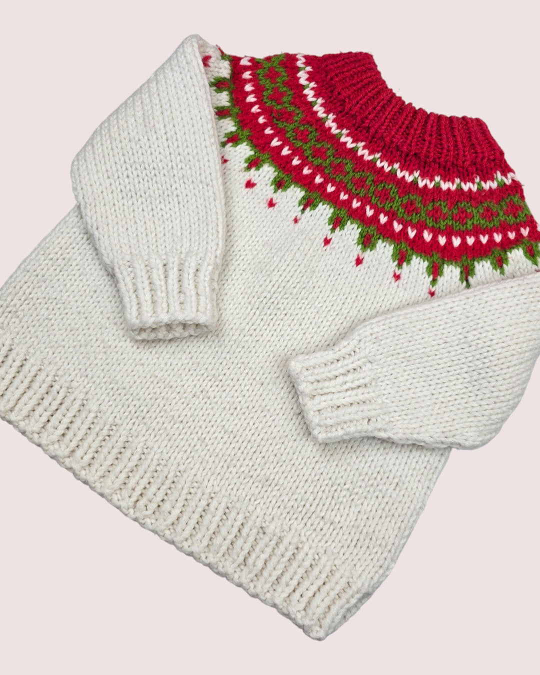 Handknit fair isle sweater Approx 4-6Y