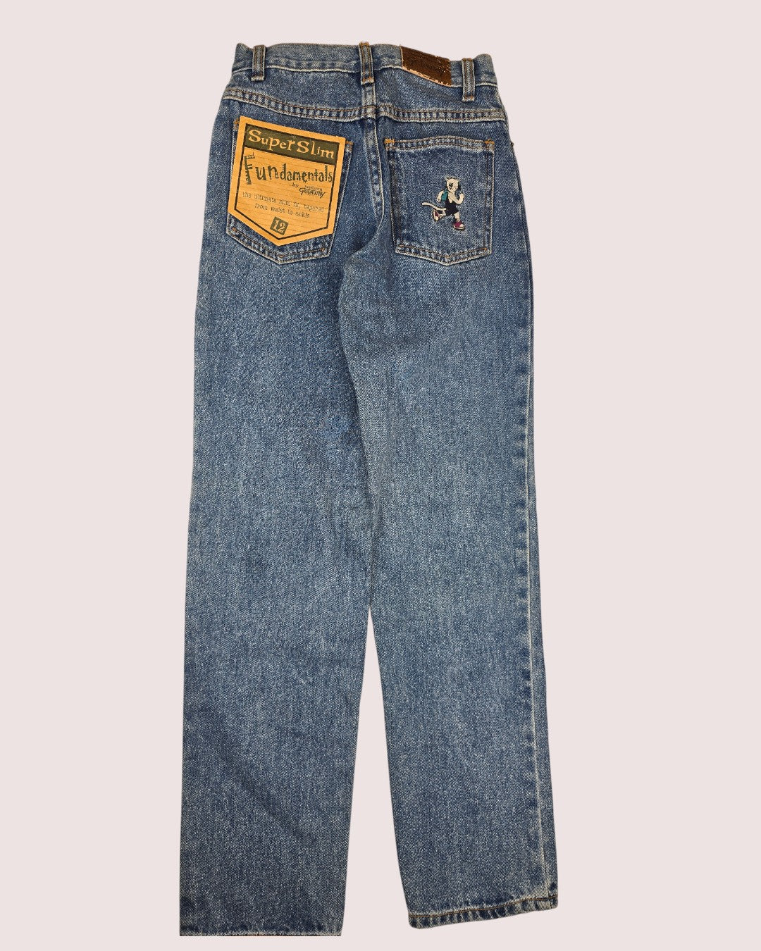 NWT Vintage Northern Getaway jeans with cat embroidered on rear pocket 10-12Y