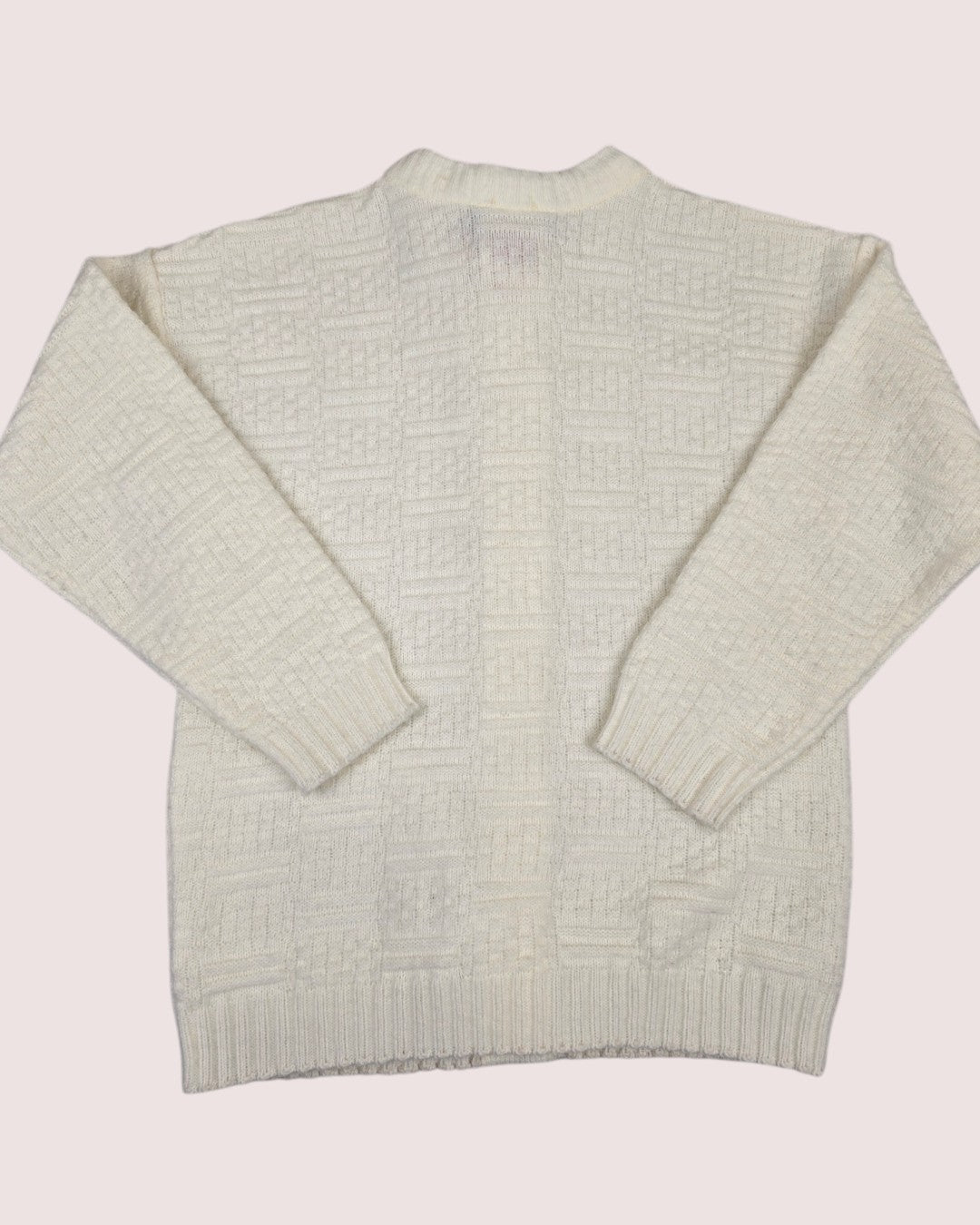 Vintage acrylic knit cardigan with bear embroidery Size 6