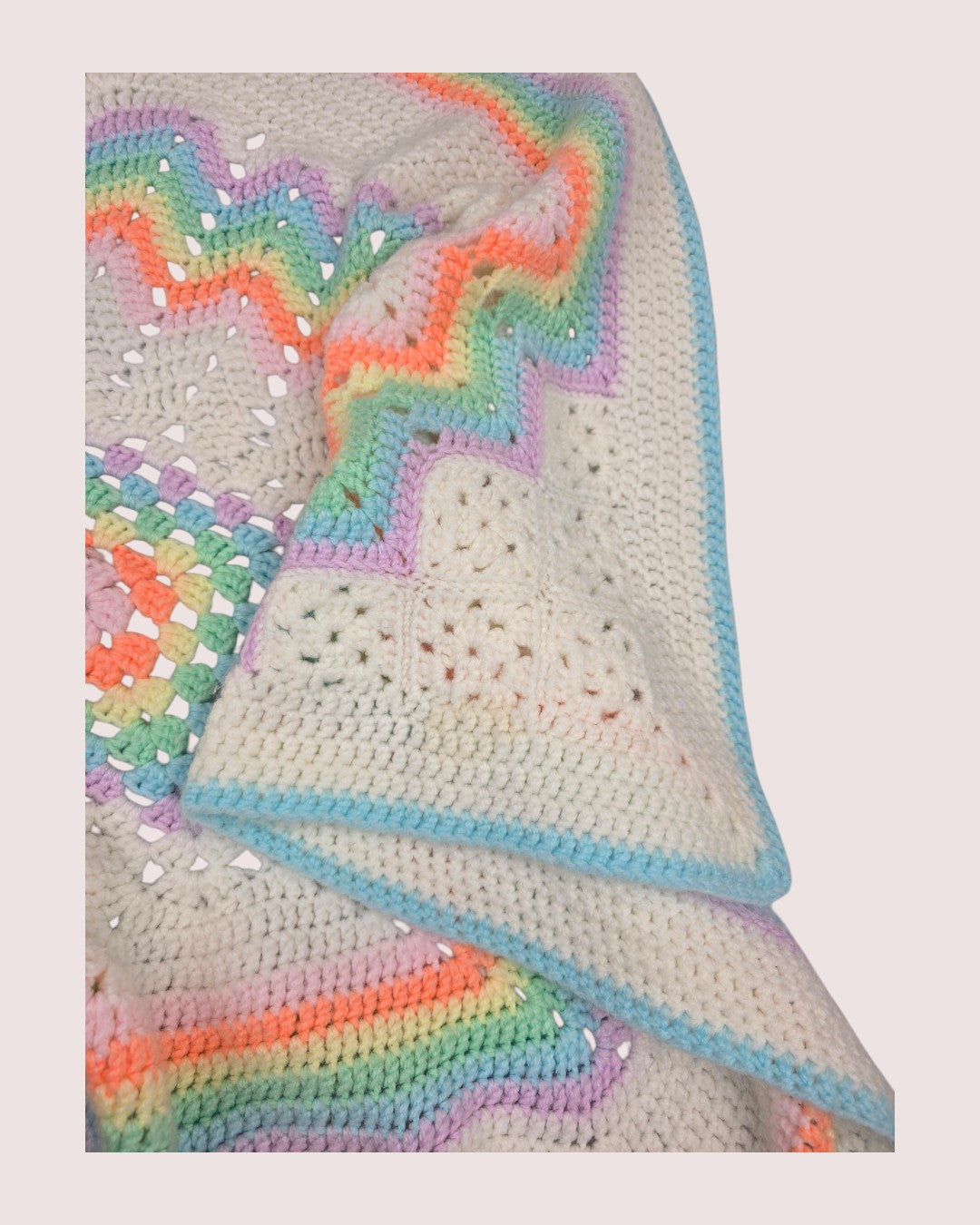 Crocheted baby blanket, crib size