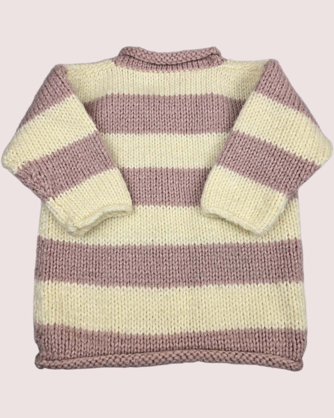 Handknit striped sweater approx 2T