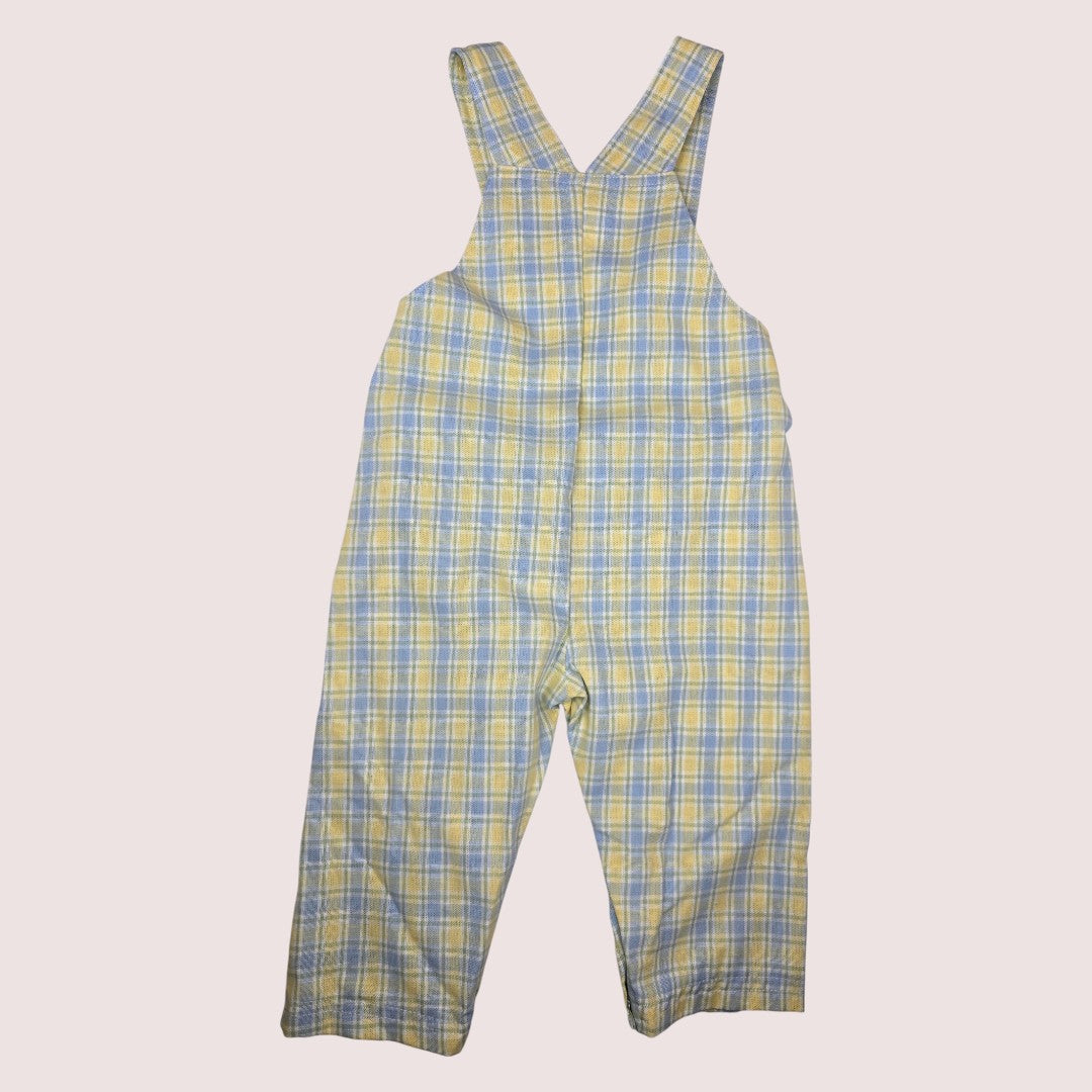 Vintage plaid spring overalls 18m