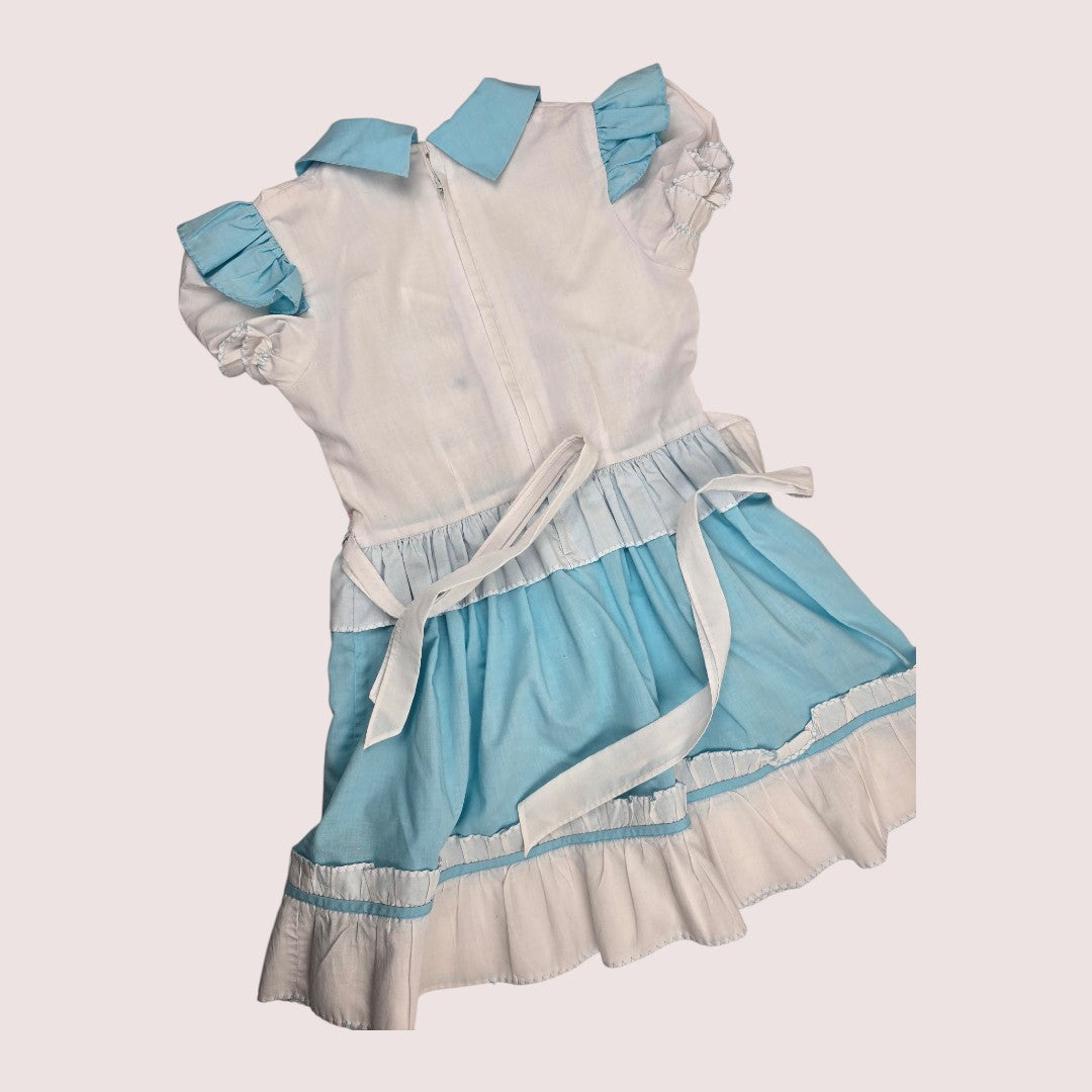 Vintage smocked fish dress with tie back 4T