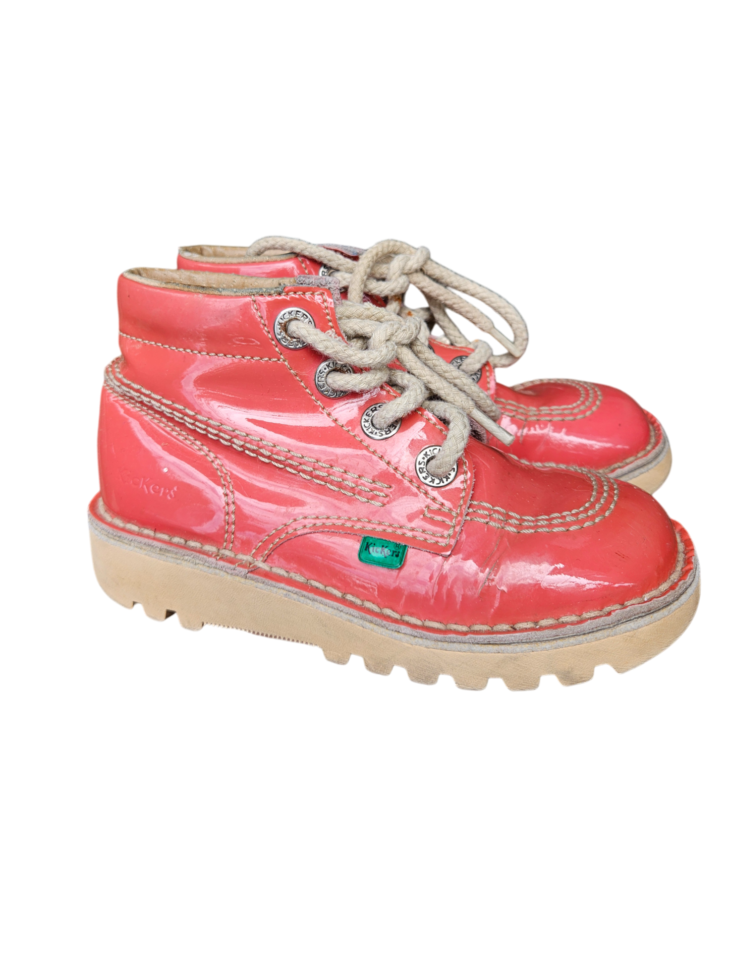 Kickers pink patent leather boots Tagged EU29