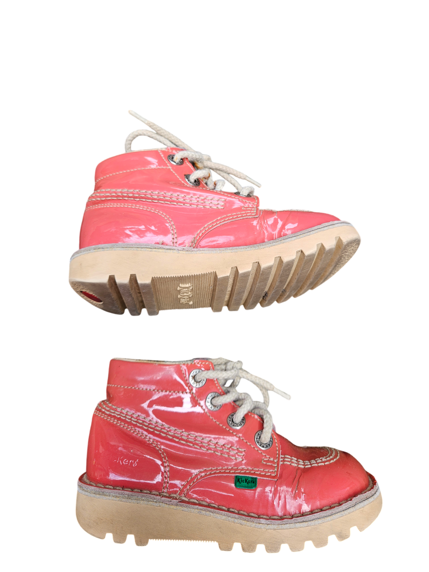 Kickers pink patent leather boots Tagged EU29