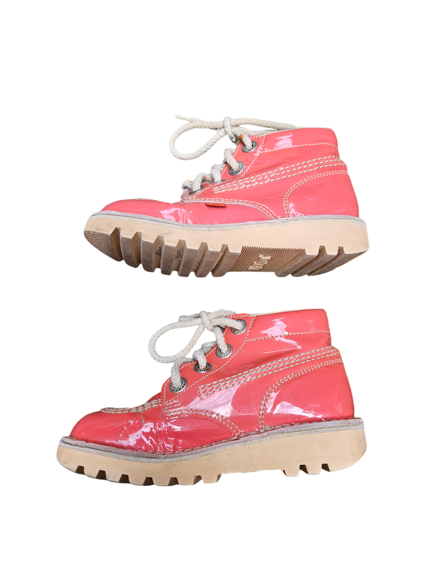 Kickers pink patent leather boots Tagged EU29