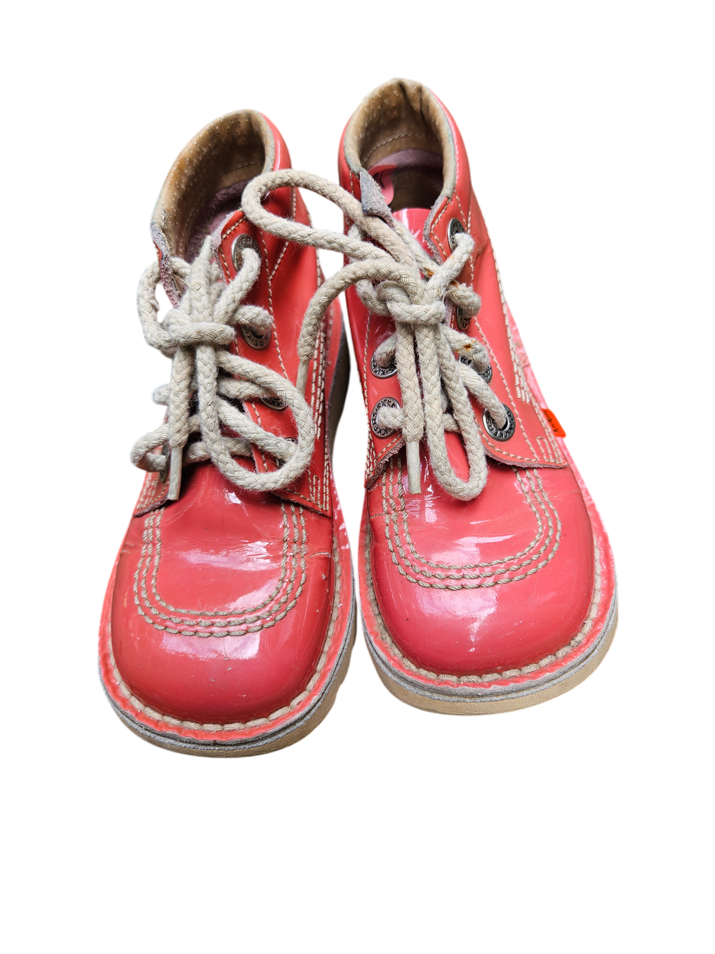 Kickers pink patent leather boots Tagged EU29