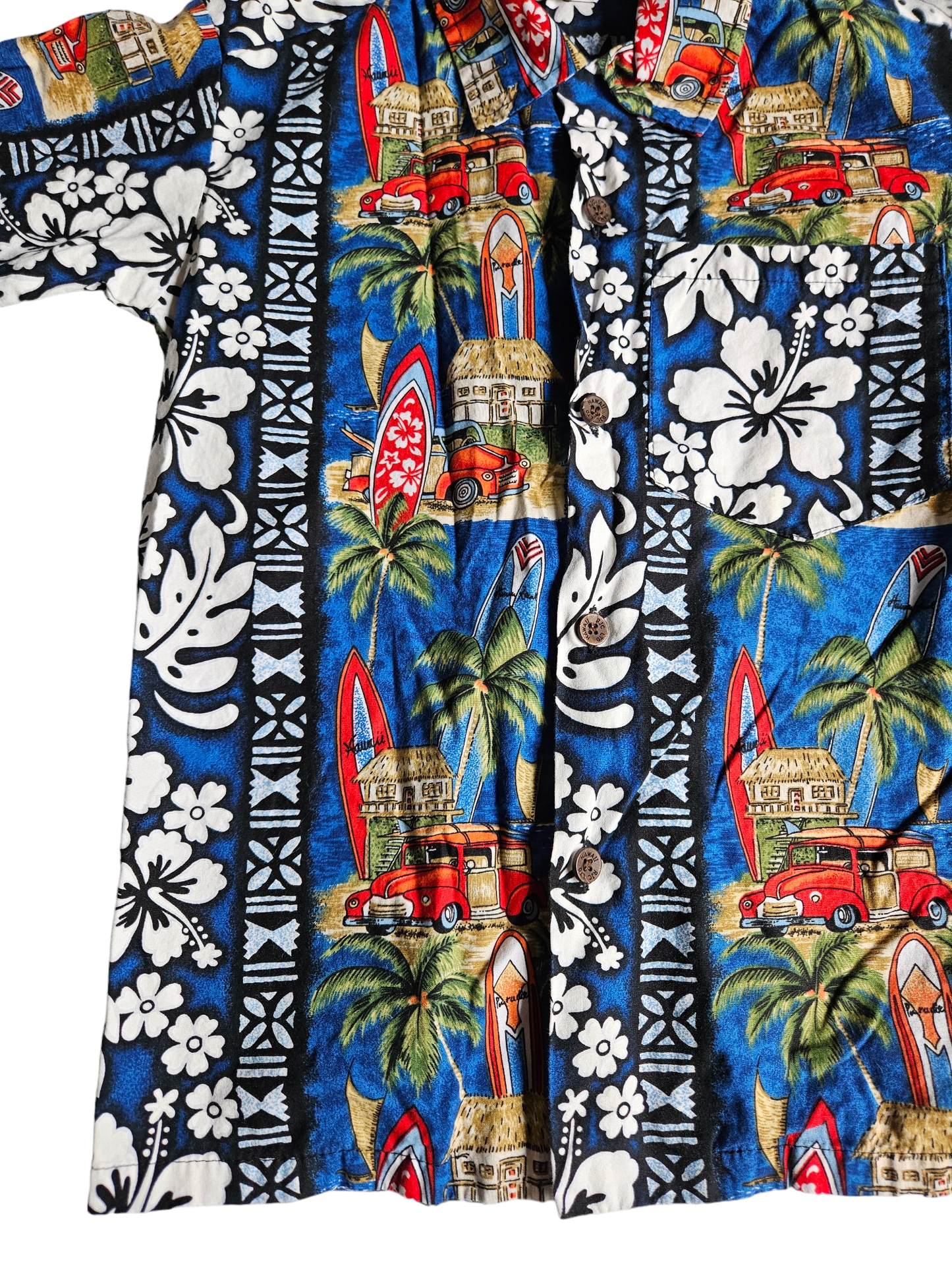 RJC Hawaiian print button up Size 8