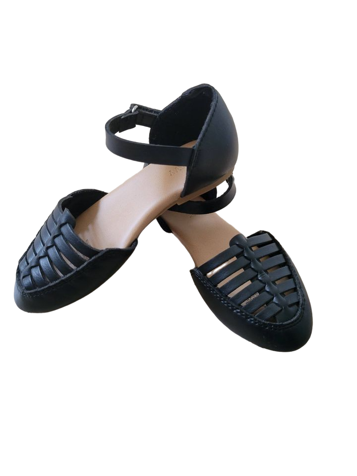 Old Navy Faux Leather Ankle Strap Huarache Flats C9