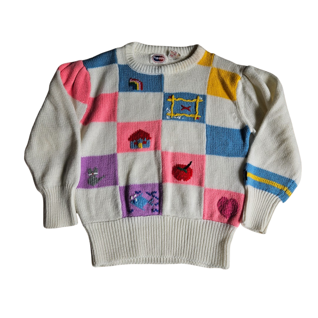 Vintage Popsicle acrylic knit sweater Size 6X