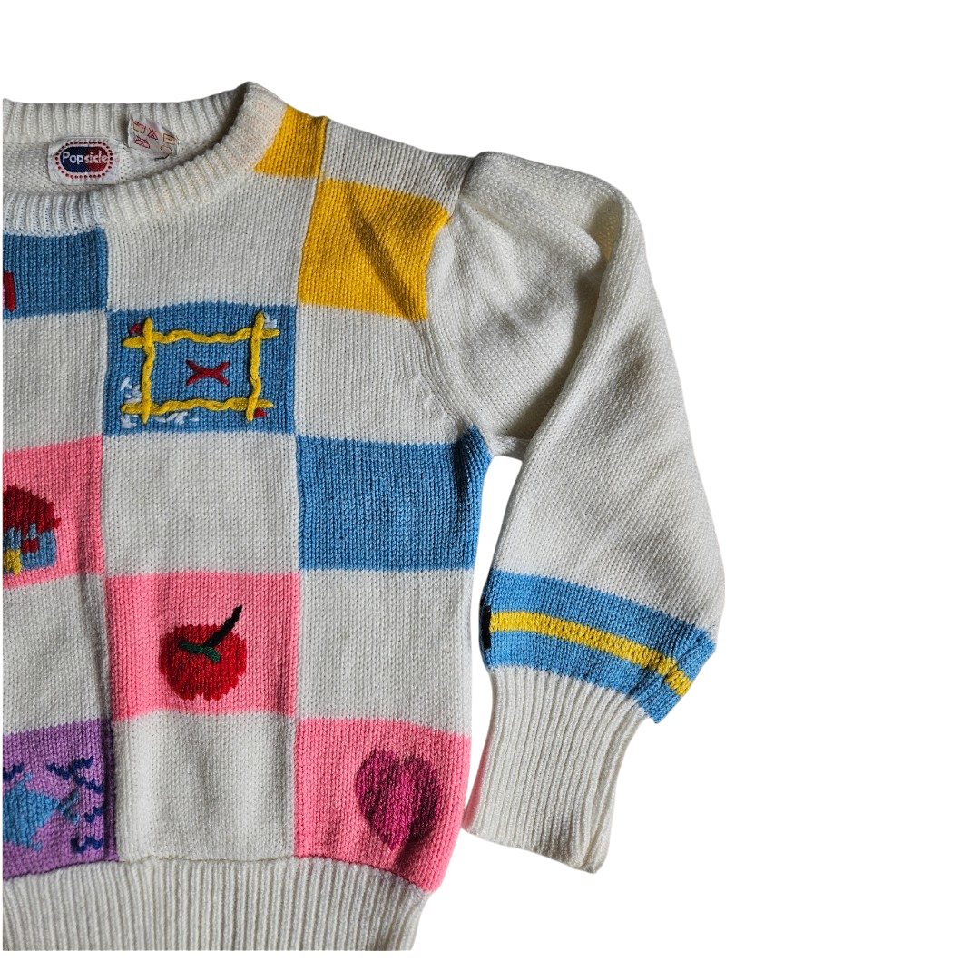 Vintage Popsicle acrylic knit sweater Size 6X