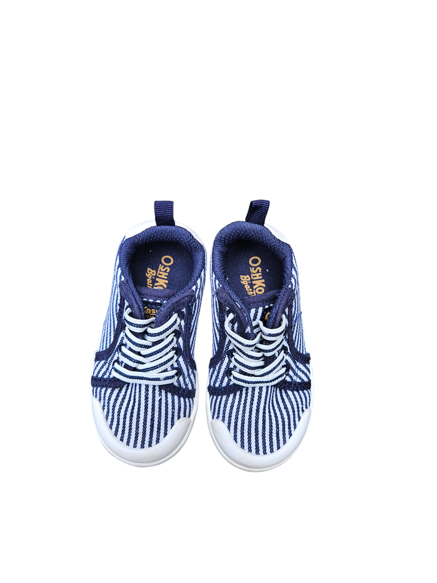 Oshkosh hickory stripe slip ons US6
