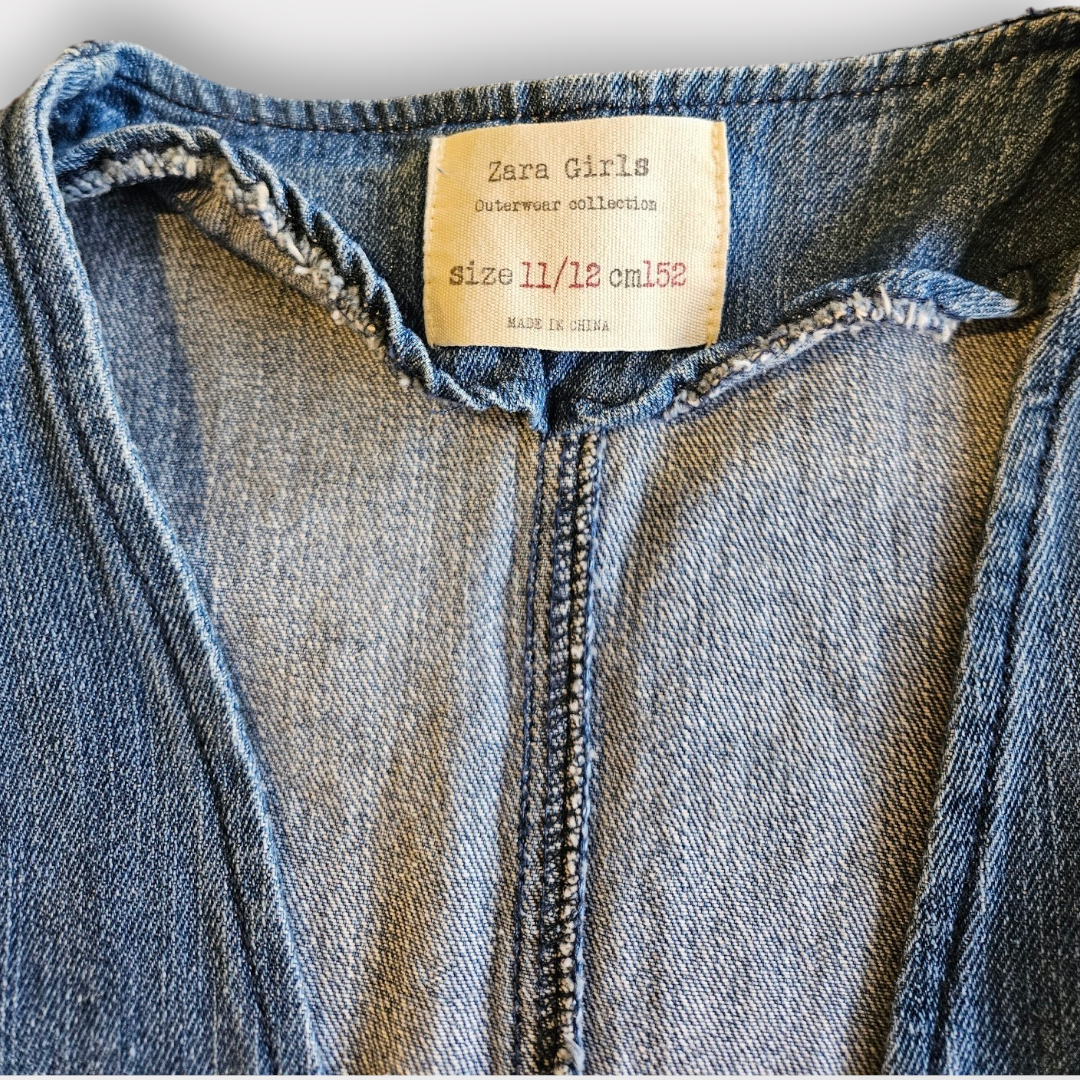 Zara girls denim jacket with tie waist 11-12y