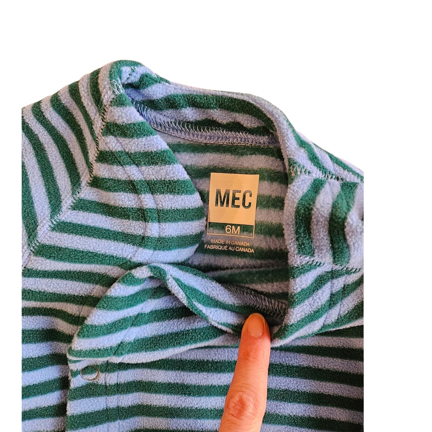 Vintage MEC striped fleece kimono style top 6M