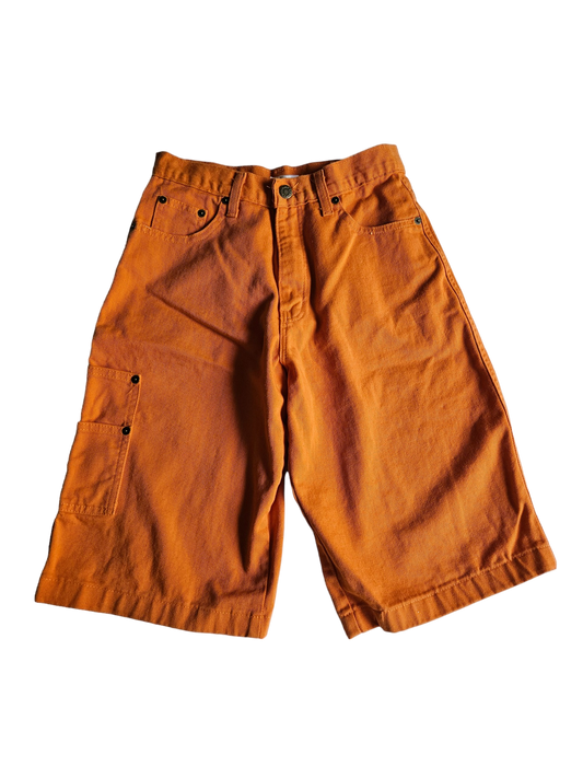 Vintage Pourquoi orange denim shorts Tagged Youth L