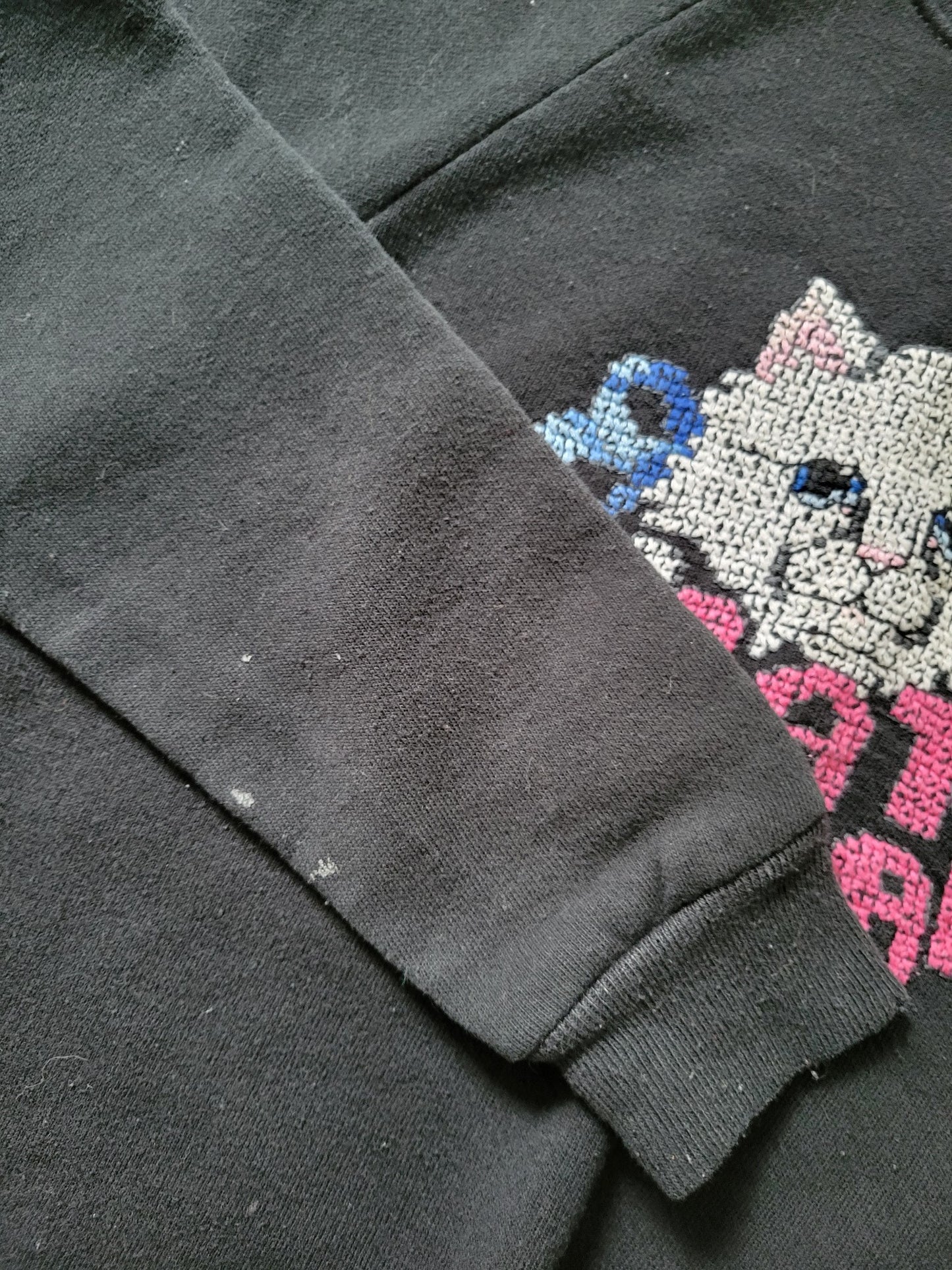 Vintage crewneck with embroidered "Cat Woman" approx 6-8Y