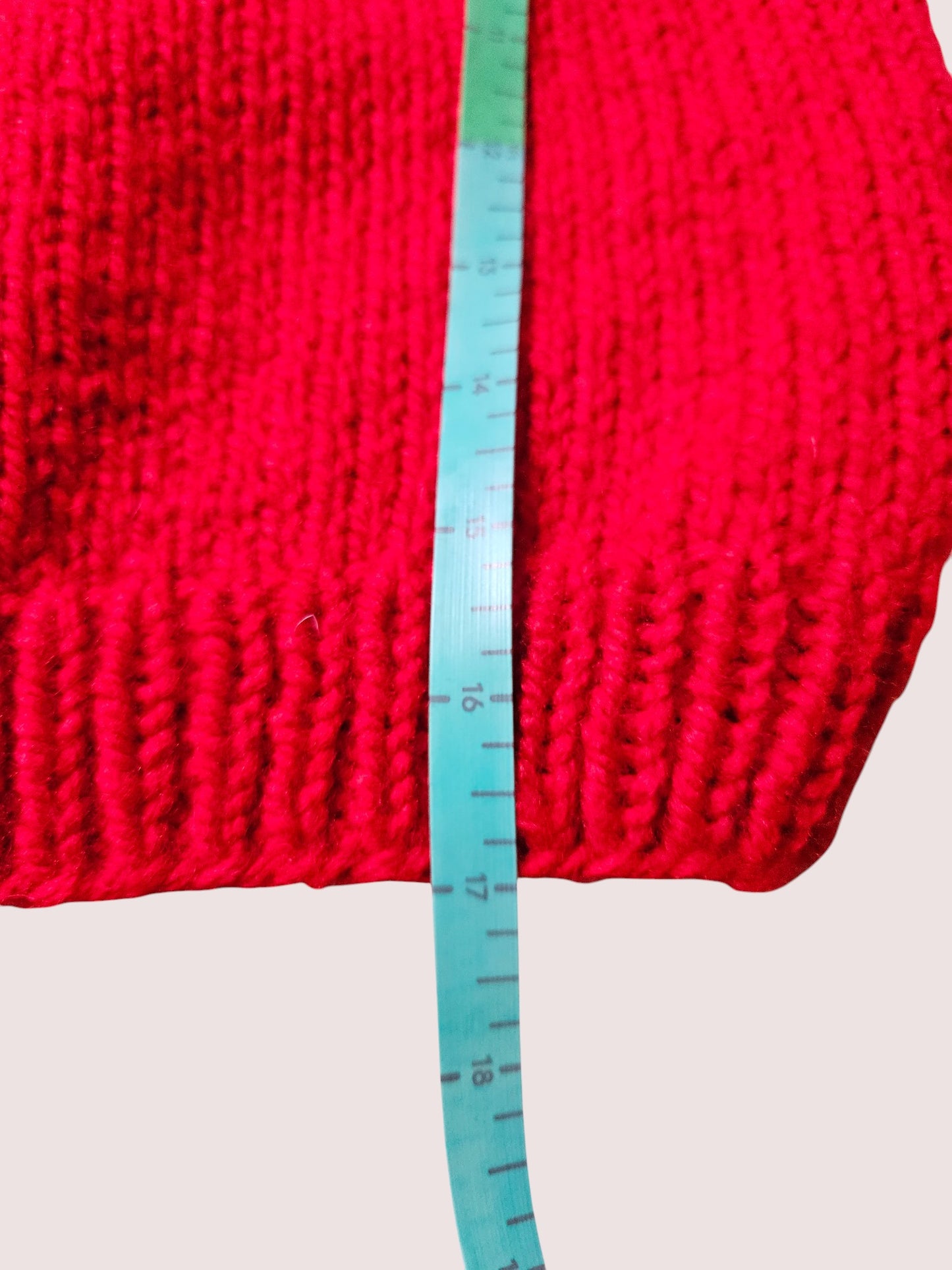 Handknit red fair isle sweater approx 4-6Y