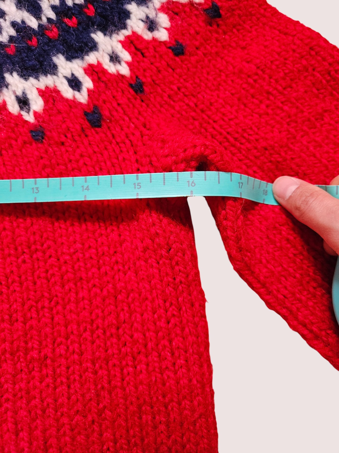 Handknit fair isle sweater approx 8-10Y