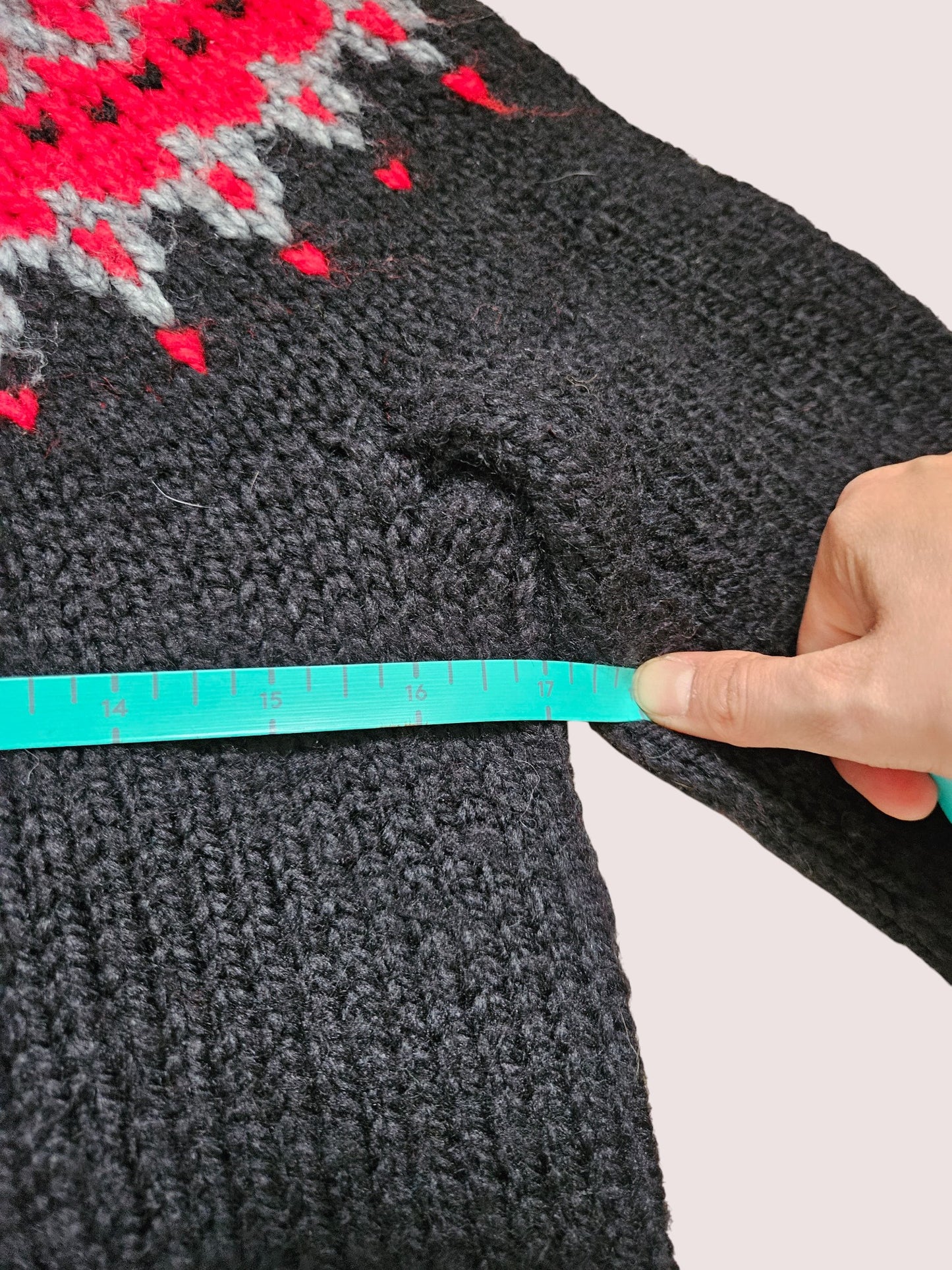 Handknit fair isle sweater approx 8-10Y Black