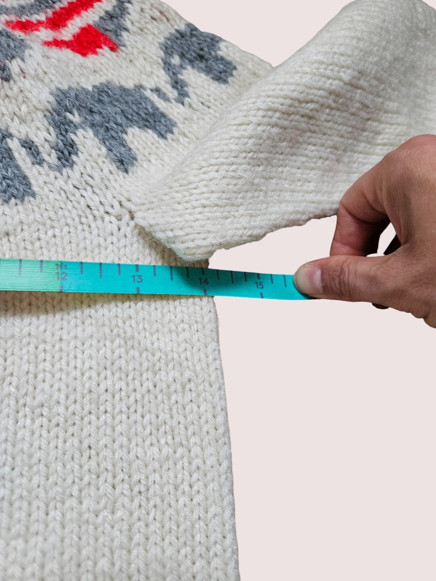 Handknit fair isle elephant sweater approx 3-5Y