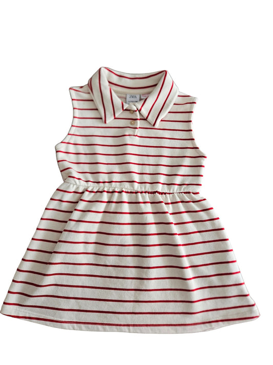 Zara striped sleeveless dress 3-4y