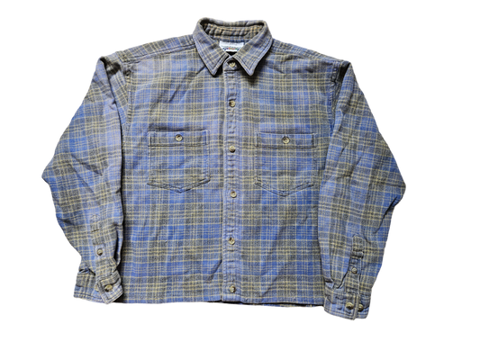 Vintage Northern Getaway flannel button up long sleeve Youth L