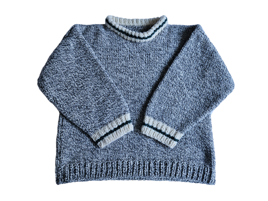 Handknit cable sweater 8-12y