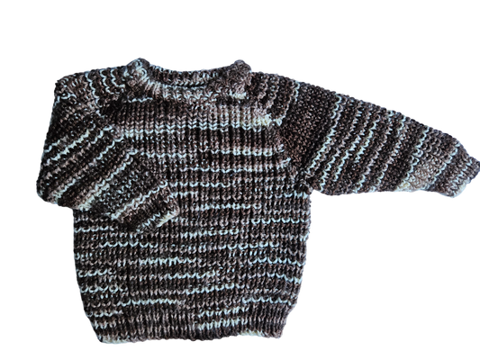 Marled brown handknit sweater approx 3T