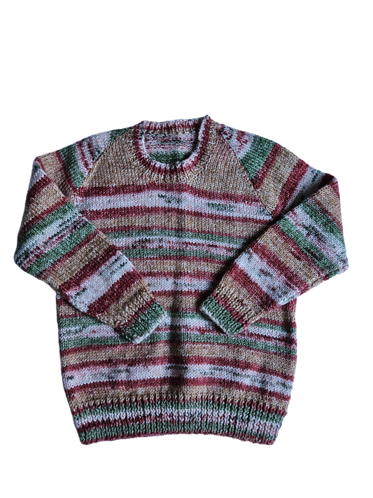 Handknit multicolour crewneck 4-5T