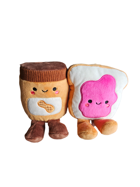 Peanut Butter and Jelly magnetic plush toys