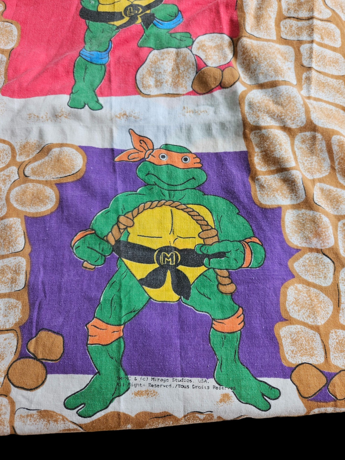 Vintage TMNT twin flat sheet