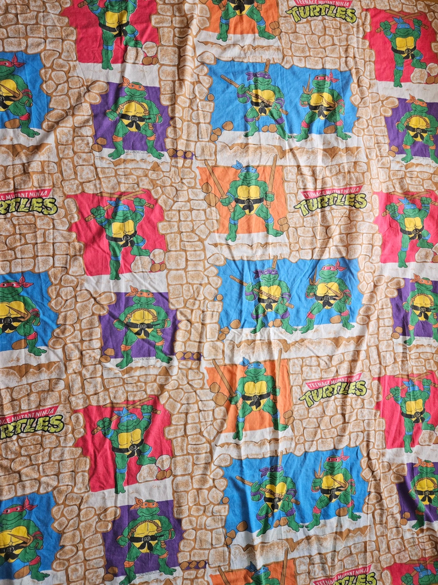 Vintage TMNT twin flat sheet