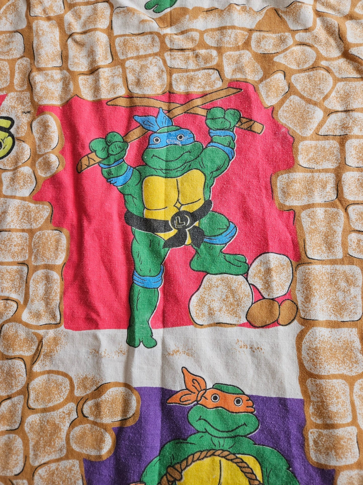 Vintage TMNT twin flat sheet