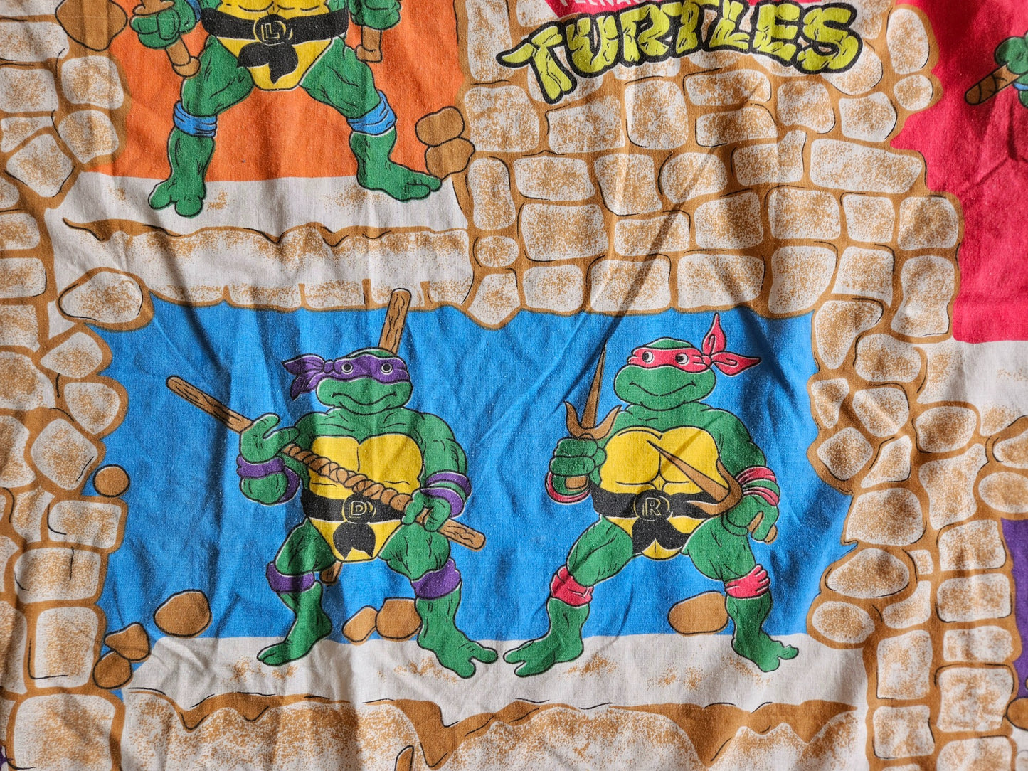 Vintage TMNT twin flat sheet