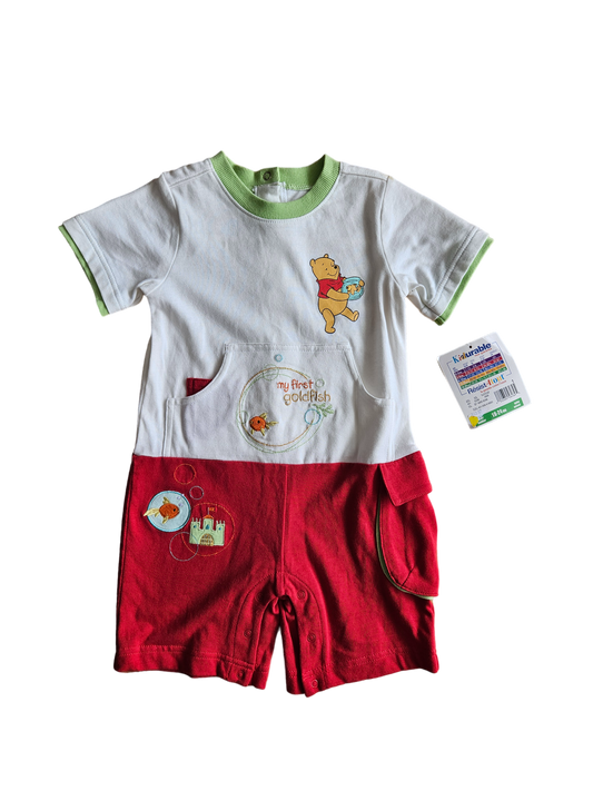 Deadstock Winnie the Pooh shorts romper 18-24m