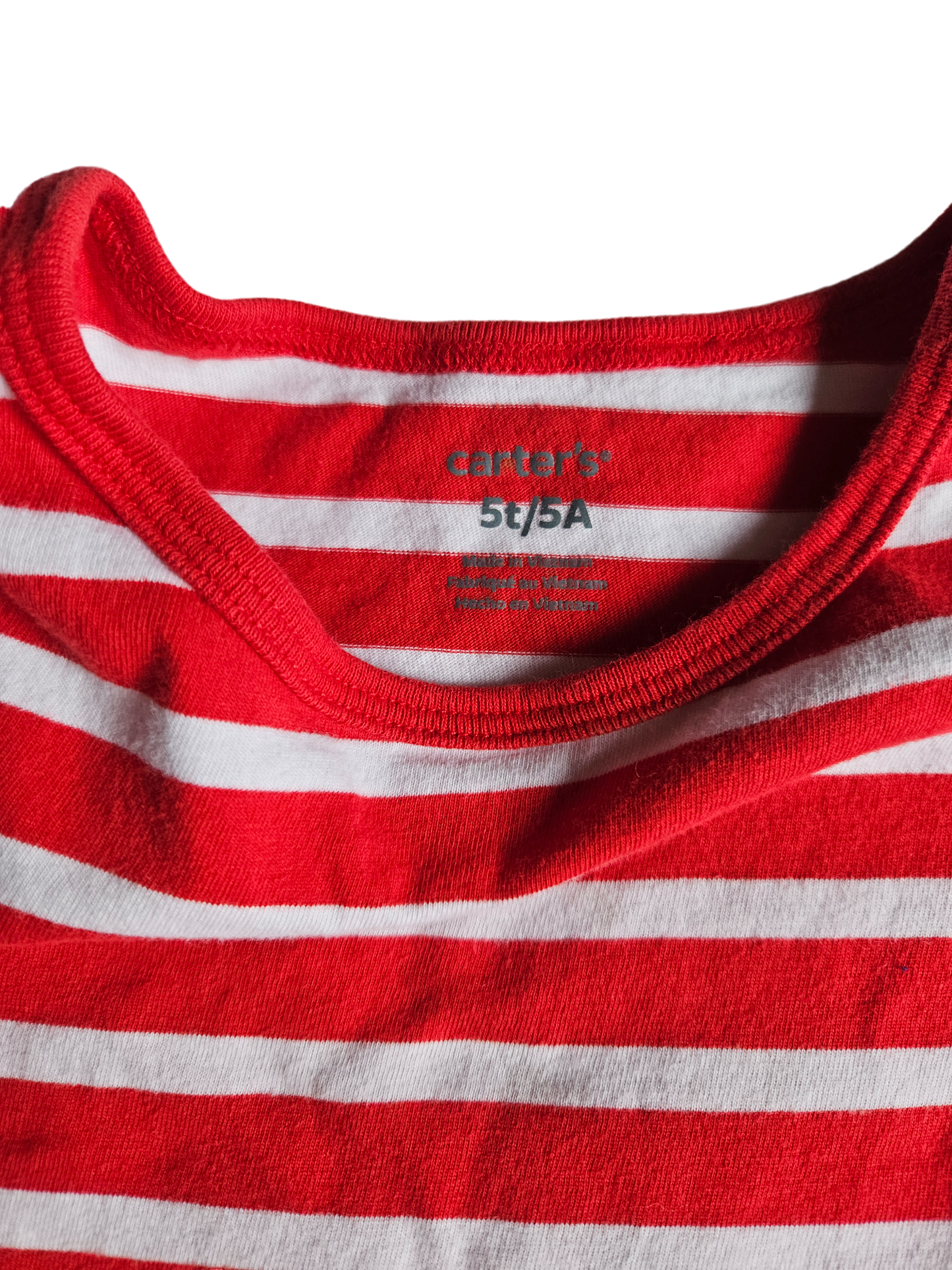 Carters red striped dress 5T