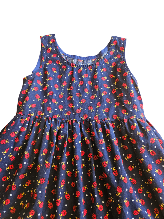 Handmade lady bug print dress Youth S