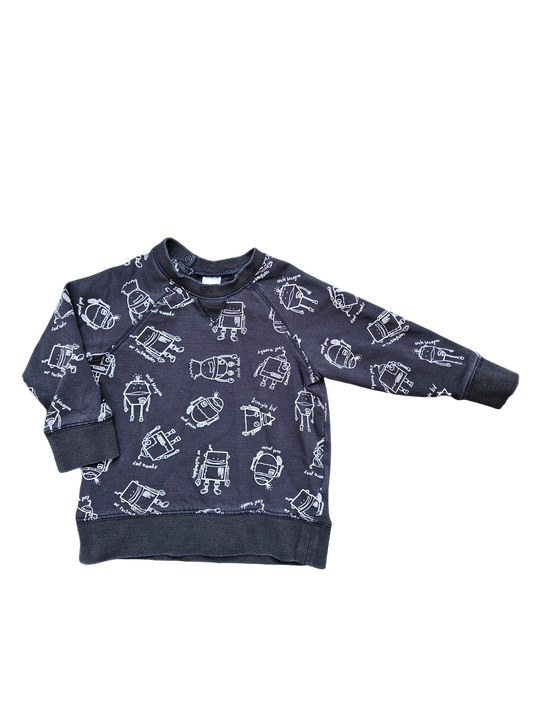 H&M shape robots crewneck 1.5-2y